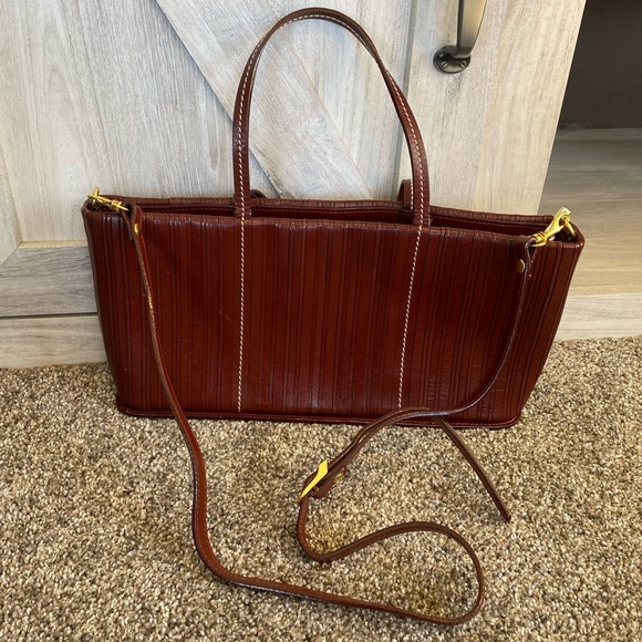 Vintage CEM Brown Leather 80's/90's Shoulder Handled Crossbody Handbag - Picture 2 of 14